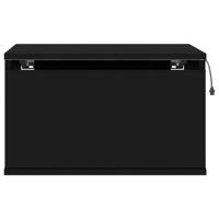 Nachtkastjes met LED's 2 st wandgemonteerd zwart - thumbnail