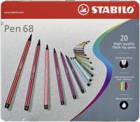 STABILO Pen 68, premium viltstift, metalen etui met 20 kleuren - thumbnail