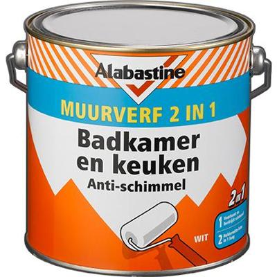 2in1 muurverf badkamer en keuken 2,5l Alabastine - Alabastine