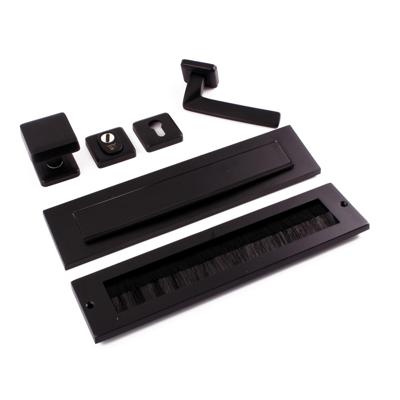 Hardbrass Voordeurset Charley/Zenith compleet linkswijzend SKG3 met kerntrekbeveiliging - puurzwart