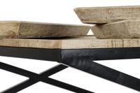 Hoofdtafel DKD Home Decor Zwart Natuurlijk Hout Metaal 120 x 120 x 55 cm - thumbnail