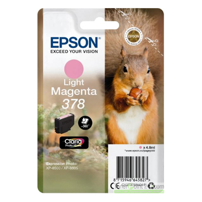 Epson Squirrel Singlepack Light Magenta 378 Claria Photo HD Ink