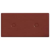 VidaXL Wandpanelen 12 st 0,54 m² 30x15 cm kunstleer wijnrood - thumbnail