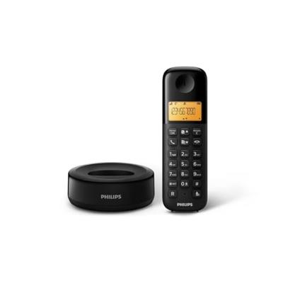 Philips D16 draadloze telefoon voor binnen, eenvoudig, zwart