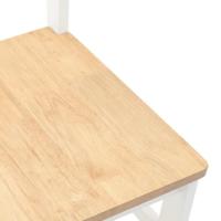 Eetkamerstoelen 2 st massief hout rubber wit - thumbnail