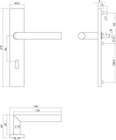 Intersteel DeurklinkHoek 90 rechthoekig sleutel 56mm RVS - 0035.130724 - thumbnail