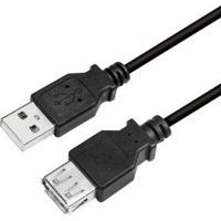 LogiLink CU0011B USB-kabel 3 m USB 2.0 USB A Zwart - thumbnail