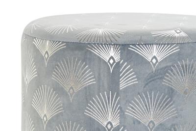 Voetensteun DKD Home Decor Blauw Polyester Metaal Gouden (35 x 35 x 43 cm)