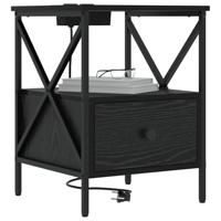 Nachtkastje Zwart eiken 41,5 x 40,5 x 55 cm Bewerkt hout - thumbnail