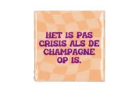 Daan Kromhout Design tegeltje keramiek champagne 10x10cm oranje - thumbnail