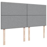 Boxspring met matras stof lichtgrijs 180x200 cm - thumbnail