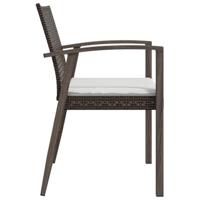 Tuinstoelen 2 st met kussens 56,5x57x83 cm poly rattan bruin - thumbnail