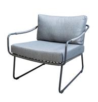 Moledo lounge chair aluminium dark grey/rope dark grey/mixed grey AW Yoi - Yoi - thumbnail