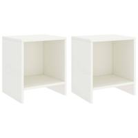 Nachtkastjes 2 st 35x30x40 cm massief grenenhout wit - thumbnail