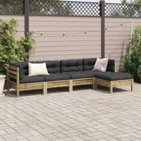 5-delige Loungeset met kussens geïmpregneerd grenenhout - thumbnail