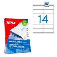 Apli witte etiketten ft 105 x 42,4 mm (b x h), 1.400 stuks, 14 per blad (1277) - thumbnail