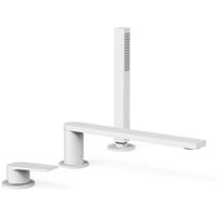 Badrandkraan Tres Project 1-Hendel Rechte Uitloop 23 cm met Omstel en Handdouche Mat Wit Tres - thumbnail