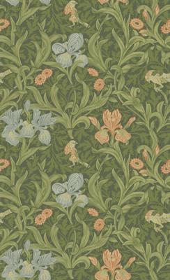 Dutch Wallcoverings Hidden Treasures 2 -Iris Green/Red - Groen/Rood