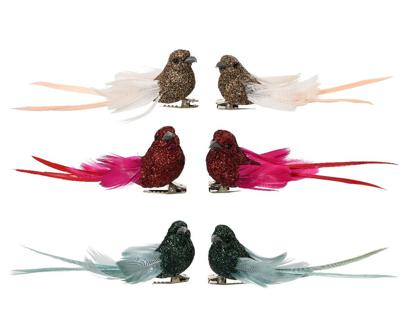 Vogel veer L3b9h3 cm a6 4 st Decoris - Decoris