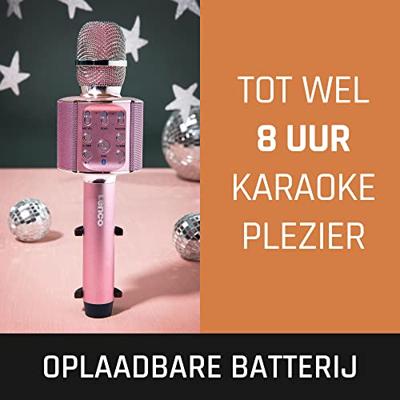 Lenco BMC-090PK Bluetooth Karaoke Microfoon met Speaker en Verlichting Roze - thumbnail