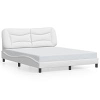 Bedframe met LED zonder matras "Hvar" wit 160x200 cm - thumbnail