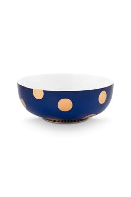 Pip Studio Set/2 Kommen Dot Delight Navy/Goud 20cm