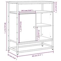 Dressoir 69x35x80 cm bewerkt hout bruin eikenkleur - thumbnail