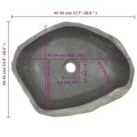 Wastafel ovaal 46-52 cm riviersteen - thumbnail
