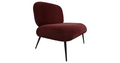 Leitmotiv Fauteuil Puffed 81 X 68 Cm Fluweel Rood/bruin