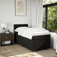 Boxspring met matras stof zwart 120x200 cm - thumbnail