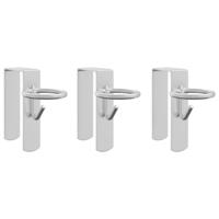 VidaXL Emmerhaken 3 st draagbaar gegalvaniseerd staal zilverkleurig - thumbnail
