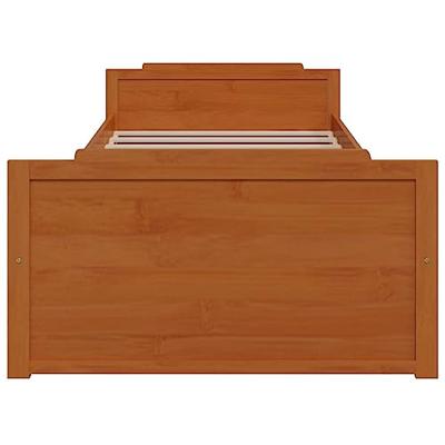 Bedframe met lades massief grenenhout honingbruin 90x200 cm