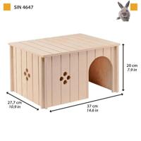 Ferplast knaaghuis sin 4647 hout - thumbnail