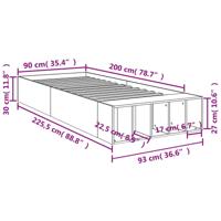 Bedframe bewerkt hout sonoma eikenkleurig 90x200 cm - thumbnail