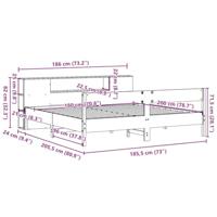 Bed met boekenkast zonder matras grenenhout wit 180x200 cm - thumbnail
