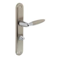 Intersteel Deurkruk Elen op langschild met toilet-/badkamersluiting 63/8 mm - chroom/nikkel mat - thumbnail