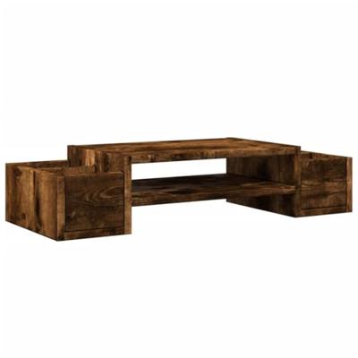 VidaXL Monitorstandaard opbergruimte 70x27x15 cm hout gerookt eiken