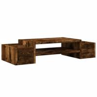 VidaXL Monitorstandaard opbergruimte 70x27x15 cm hout gerookt eiken - thumbnail