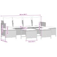 5-delige Loungeset met kussens poly rattan bruin - thumbnail