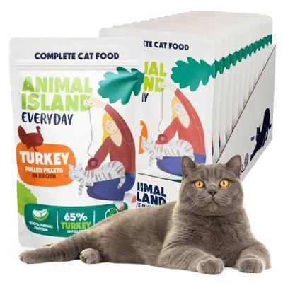ANIMAL ISLAND Everyday Turkey fillets in broth - nat kattenvoer - 12 x 85g