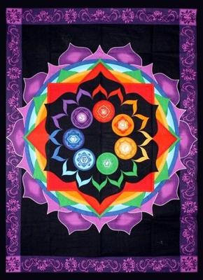 Katoenen Rainbow Chakra Kleed