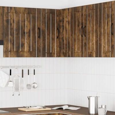Keukenwandhoekkast Lucca bewerkt hout gerookt eikenkleurig Keukenwandhoekkast Lucca bewerkt hout gerookt eikenkleurig