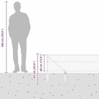 VidaXL Afrasteringspaal zilver 25 x 0,4 m (50 mm gaas) staal - thumbnail