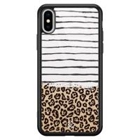 iPhone XS Max glazen hardcase - Leopard lines - thumbnail
