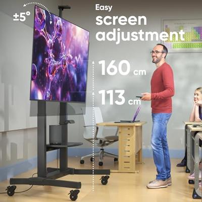 ONKRON TS1991E-B Mobiele gemotoriseerde standaard voor tv's of interactieve panelen van 50“-100”, max. 130 kg, zwart