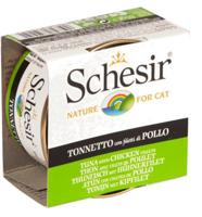 SCHESIR Tuna with chicken in jelly - nat kattenvoer - 85g - thumbnail