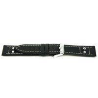 Horlogeband Universeel G165 Leder Zwart 20mm - thumbnail