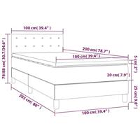 Boxspring met matras stof taupe 100x200 cm - thumbnail