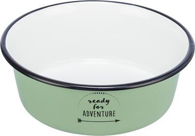 TRIXIE VOERBAK DRINKBAK EMAILLE / RVS GROEN 12X12 CM 300 ML TRIXIE VOERBAK DRINKBAK EMAILLE / RVS GROEN 12X12 CM 300 ML