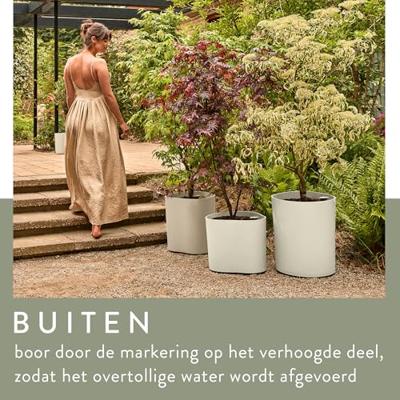 Elho Eden 25 - Grijs - L 26 x B 25 x H 23 cm - Binnen en Buiten - 100% gerecycled